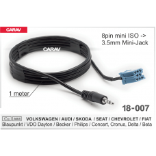 AUX-кабель CARAV 18-007 VW / AUDI / SEAT / SKODA / 8pin mini-ISO -> 3.5mm mini-jack