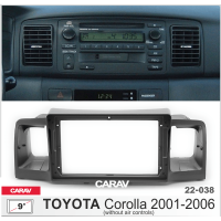 Рамка CARAV 22-038 9" TOYOTA Corolla 2001-06 (без регуляторов воздуховодов)